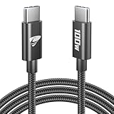 [Conception Durable]: Nylon tressé cordon usb c vers usb c de charge est plus durable, ce matériau a passé le test de flexion de haute résistance 10000 +, facile à plier, prolonger considérablement sa durée de vie. La technologie de soudage au laser est utilisée à l'interface, ce qui la rend plus forte et moins facile à casser.