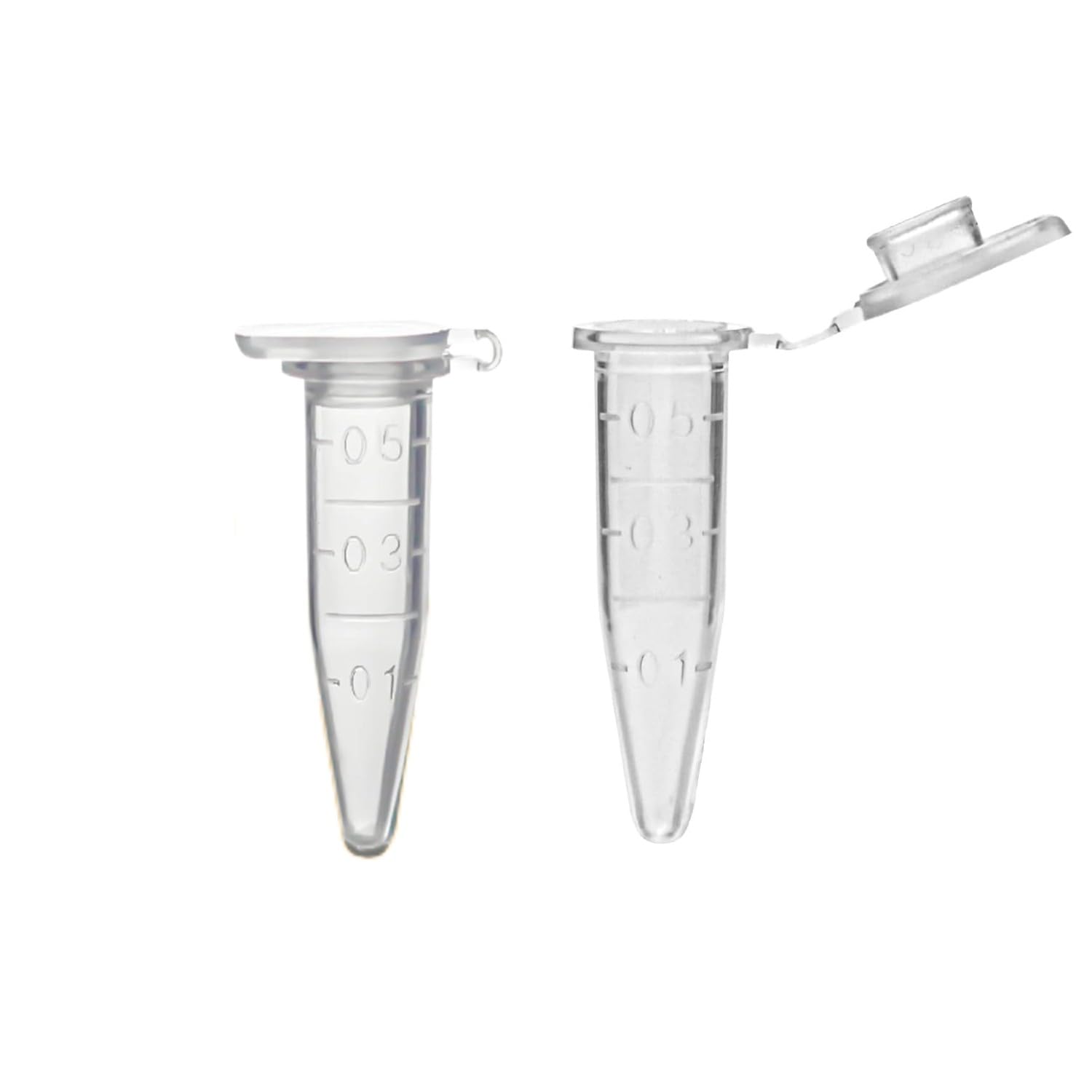 2ML Micro Centrifuge Tubes,Clear Plastic Graduated Microcentrifuge Test Tubes with Attached Lid for Lab, EO Sterilized,Pack of 500pcs