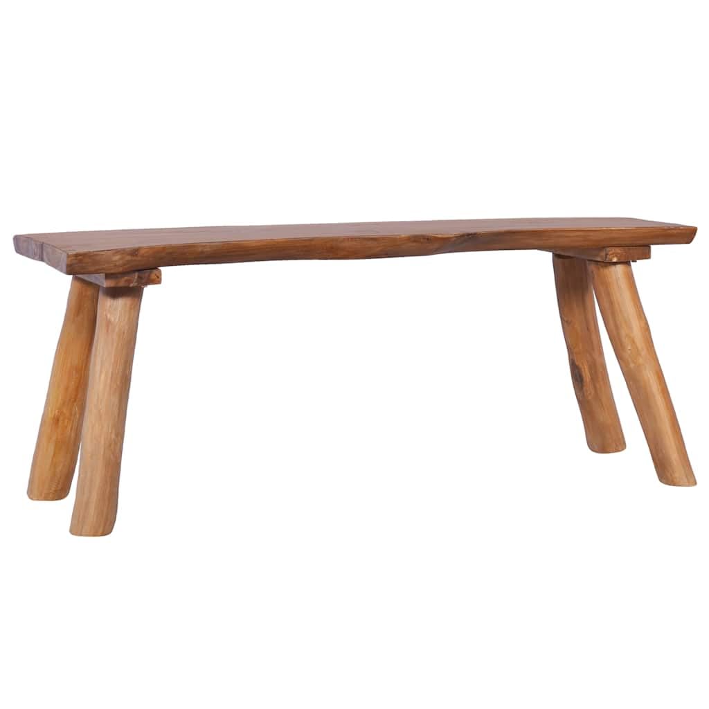 Ławka ogrodowa 120 cm, lite drewno tekowe, z lazurą olejową, do korytarza, salonu, na taras, do użytku wewnątrz i na zewnątrz, ławka do siedzenia o stabilnej konstrukcji i wszechstronnym