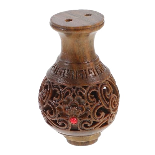 LIFKOME Vase Bois Sculpté Sachet Aromatique Rotatif Décoratif pour Maison Bureau Et Voiture Accessoire Bois Naturel pour Parfum Et Diffusion Aromathérapie