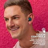 JLab Go Air Pop True bezprzewodowe słuchawki douszne Bluetooth i etui ładujące, turkusowe, podwójne połączenie, odporność na pot IPX4, połączenie Bluetooth 5, 3 ustawienia dźwięku EQ, sygnatura,