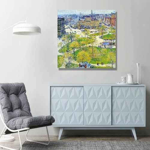 Tableaux Impressionnistes Childe Hassam Union Square Toile 60x60cm