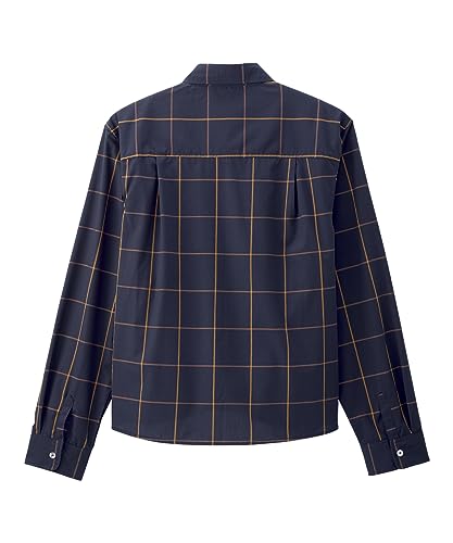 Men’s Self Dressing Magnetic Buttons Adaptive Plaid Dress Shirt3