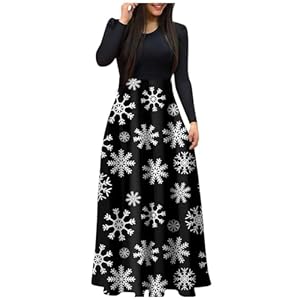 Women'S Christmas Dress Fashion Casual Print Round Neck Long Sleeves Oversized Maxi Dress, S-2Xl 5 41dr8k1doil. sl500 . ss300