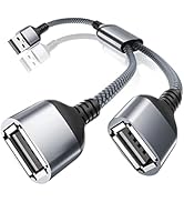 Basesailor USBスプリッタYケーブル、USB A 1オスから2メスへ増設するナイロン製変換ケーブル、 Mac、Car、Xbox One、PS4、PS5、Laptop 対応用デュアル ...