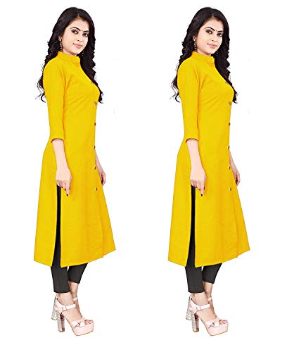 Image of NATEK Women's Cotton Straight Plain Kurtis Combo Pack of 2