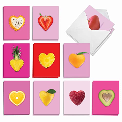 Cartes avec enveloppes motif fruits pour invitations et petits mots