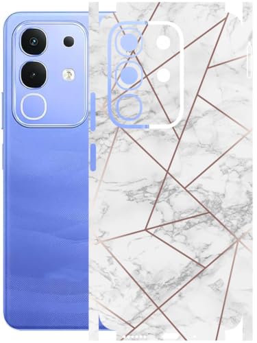 Image of AtOdds Full Body Skin Wrap Compatible with IQOO Z10x - W-G-Marble | Premium Back Screen Guard Protector, Precision-cut Skin Sticker with Scratchproof Matte Finish, Peels off with zero residue