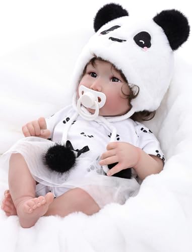 Muñeca Bebé Reborn 18 Pulgadas Conjunto Panda Realista miniatura 4