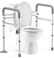 Soundfuse FSA/HSA Eligible Toilet Safety Rails for Seniors, Adjustable Toilet Handles for Elderly and Disabled, Foldable Handicap Toilet Safety Frame Fit Any Toilets (350 LB)