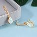 Leverback White Opal Dangle Earrings 14k Yellow Gold Plated Drop Earrings for Women Teardrop Earrings Elegant Jewelry Gifts for Christmas Birthday Party