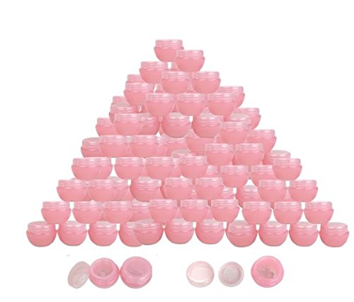 BeauticomĀ® 10G/10ML Frosted Container Jars with Inner Liner for Scrubs, Oils, Salves, Creams, Lotions, Makeup Cosmetics, Nail Accessories, Beauty Aids - BPA Free (72 Pieces, Pink)