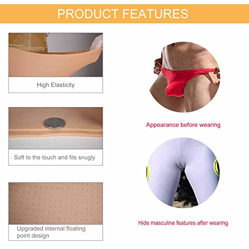 RTIA Calcinha de vagina de silicone realista falsa calcinha de quadril realçador de quadril calcinha