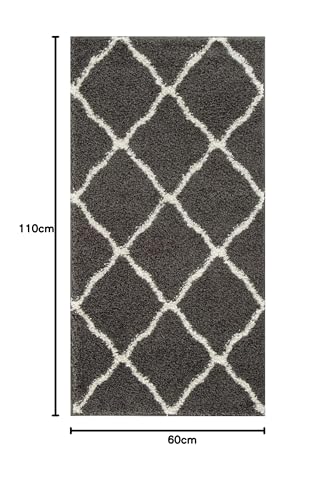 THE RUGS Shaggy Rug, Modern Moroccan Design Rugs for Living Room Bedroom, Hallway, 3 cm Thick Area Rugs - Image 2