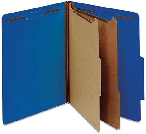 Miniatura 2 de Universal UNV10301 Carpetas de clasificación de cartón prensado divisor azul cobalto tamaño 2