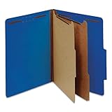 Universal UNV10301 Bright Colored 2-Divider Letter Size Pressboard Classification Folders - Cobalt B