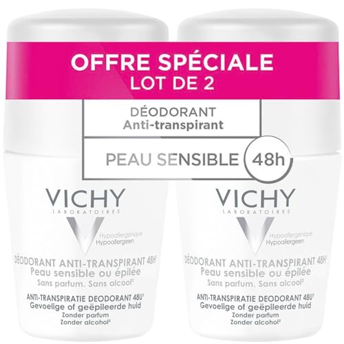 Déodorant anti-transpirant 48h Vichy hypoallergénique double roll-on pour aisselle