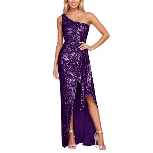 Robe de soirée longue à paillettes moulante avec fente pour robe de cocktail chic