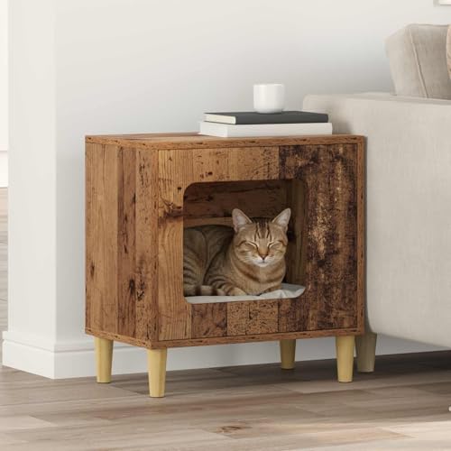 Refuge design pour chat complet en bois robuste haute durabilité