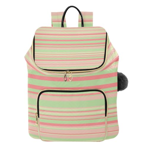 Sac à dos femme tendance rayures vertes rouges sac à bandoulière voyage léger