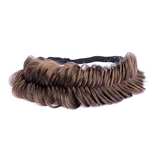 DIGUAN Wide Fishtail 2 Strands Synthetic Hair Braided Headband Classic