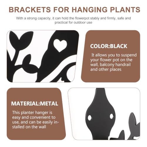 Soporte metálico para suspender plantas exterior negro 4