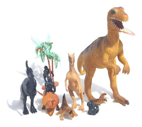 Brinquedo Animal dinossauros E Gorila COM ÁRVORES EM BORRACHA IDEAL PARA BRINCAR NA AGUA OU DE FAZ D