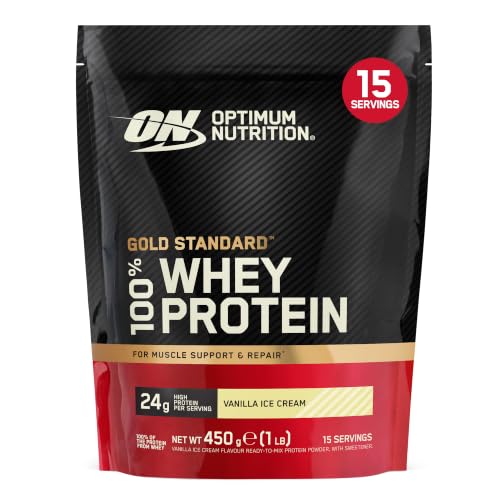 Optimum Nutrition Gold Standard 100% Whey Protein Powder, 450 g