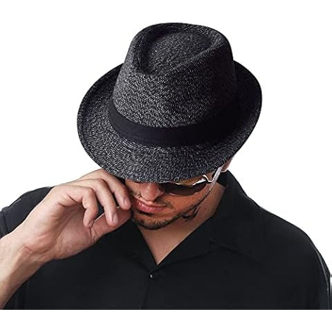 FBBULES Sombrero de Jazz de Fieltro Panamá ala Ancha Cover