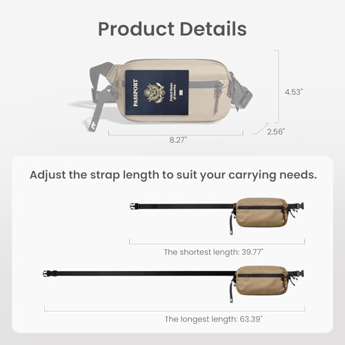 Image of tomtoc 1.5L-3.5L Sling Bag with RFID Blocking, X-Pac /Non X-Pac Minimalist Crossbody Chest Pack for Men and Women, Lightweight Water-Resistant Bag for Travel and Daily Commutes, Khaki, 1.5L, Fasion
