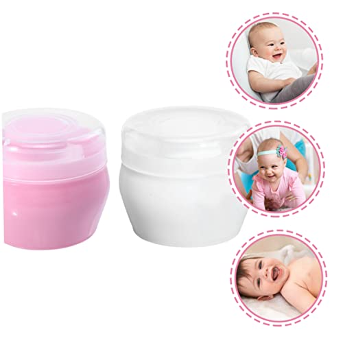 HAPINARY 2 Conjuntos De Puff De Pelúcia Para Bebê Recipiente Transparente Recipientes De Maquiagem P