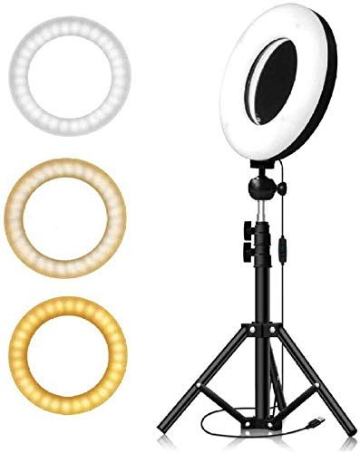 Anneau Lumineux Selfie 8 pouces avec éclairage LED réglable sur trépied stable