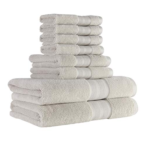 American Heritage By 1888 Mills 100% Organic Cotton 8Pc Bath Towel Set Made In The Usa Of Usa And Imported Materials, Bathroom Towels, Bathroom Decor #TOP1