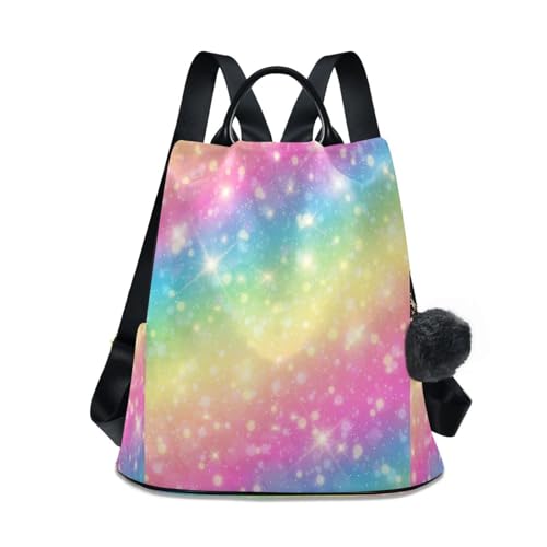 Sac à dos pour femme antivol pour protéger vos affaires avec style paillettes arc-en-ciel