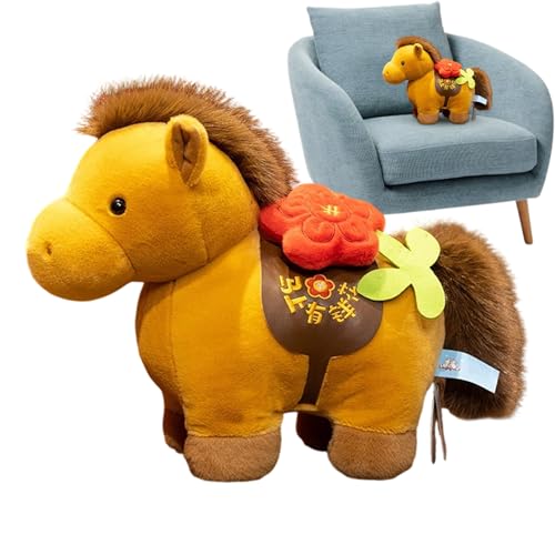Peluche Cheval au design chinois tissu doux 20 cm collection 2026 de qualite