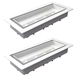 Fittes Framed Floor Vent [Lite], Minimalist ABS Plastic HVAC Air Return Register Cover, Customizable Modern Airflow Solution for Home Floor, Easy 15-Min DIY Install – 4"x10" – Cotton White – 2 Pack