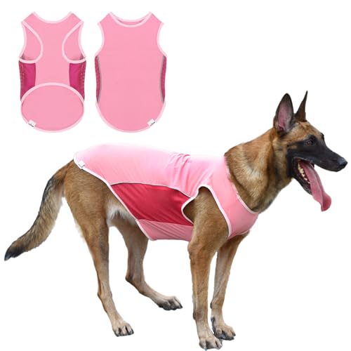 UNIPUP UPF 50+ Sun Protection Sports Fan Pet T-Shirts,Quick-Dry Soft Dog Clothes for Large Dogs Girl, Breathable Dog Tshirts with Reflective Strip Sleeveless Dog Vest Pet Apparel