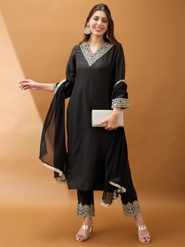 Image of Globus Women Kurta Set (3641655001 Maroon S)