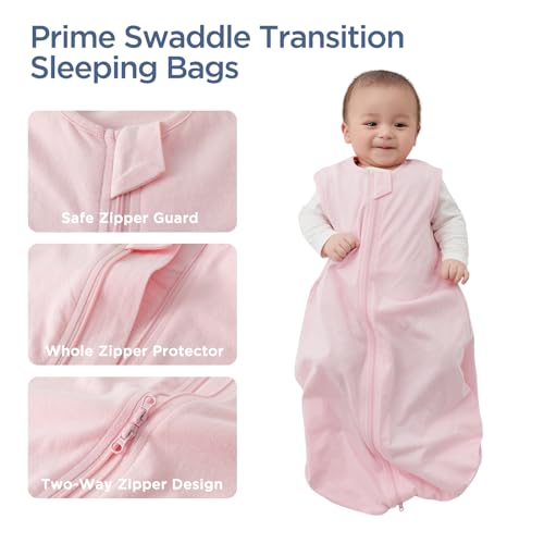 Image of Duomiaomiao 3 Pack Baby Sleep Sack 100% Organic Cotton Wearable Blanket Lightweight Breathable Comfy Toddler Sleeping Bag (0.5tog Flowers, Large)