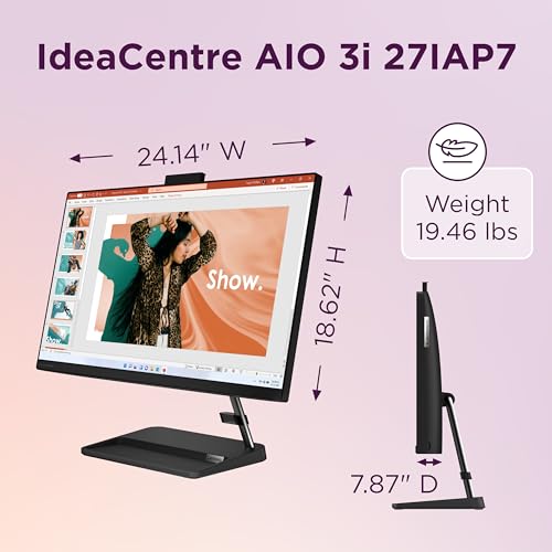 Lenovo IdeaCentre AIO 3i, 27” FHD Display, Intel Core i5-13420H, Intel UHD Graphics, 16GB RAM, 512GB, 1920x1080 px, Calliope Wireless Keyboard and Mouse, Windows 11, Black by Lenovo - Image 6