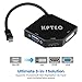 KPTEC Ultimate 3-in-1 Mini DP (Thunderbolt) to 4K UHD HDMI, DVI, VGA Adapter,Compact 1080p Mini Display (mDP) Converter Compatible for MacBook Air/Pro, iMac, iMac Mini, Surface Pro Series, Black