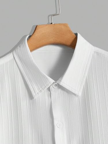 Image of Paralians Men's Regular Fit Solid Pattern Polyester Shirt with Half Sleeve Collar Neck Satandard Length and Button Down Closure Type