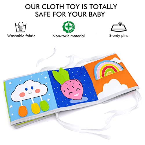 Image of SNOWIE SOFT Rabbit Baby Toys Cloth Books for Babies 0 to 3 years, Soft Toys Sensory Book for Babies 6-12 Month, Baby Toy for 0 to 6 Month Portable Washable Early Educational Activity Baby Sensory Toy