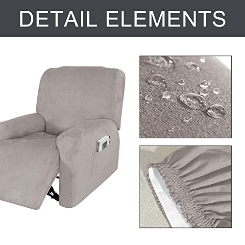 Funda para sillón reclinable sofá protector lavable elástica con bolsillo 4