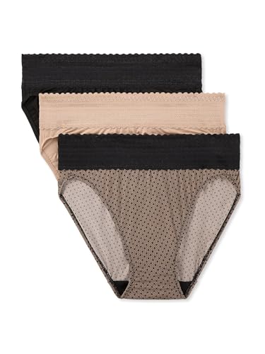 Warner's Women's Blissful Benefits Dig-Free Comfort Waistband with Lace Microfiber Hi-Cut 3-Pack Wrw251hc10w