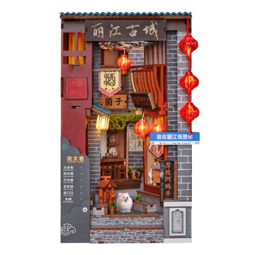 Image of Anavrin Book Nook Kit Lijiang Ancient Town DIY 3D Bookshelf Insert