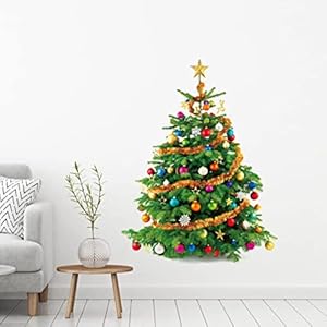 Rjjrr Nieuwe kerstboom muurstickers voor woonkamer kinderkamer woondecoratie muurstickers voor glazen raam winkel…