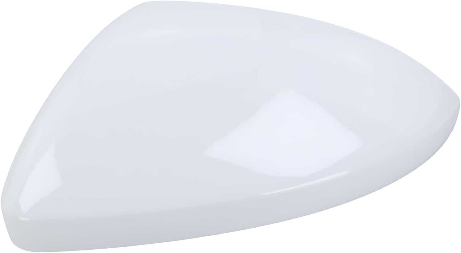 17A-857-537 Left Driver Side Exterior Mirror Cap Cover Rearview Mirror Cover Trim Compatible with Volkswagen Jetta 2019 2020 2021 2022 2023 2024 2025 Replacement without Turn Signals - White