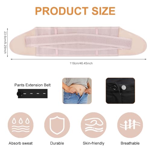 ACWOO Faja Postparto, Faja Abdominal Postparto, Recuperación con Correas Doble Ajuste, Lumbar para Mujer, Moldeador de Cintura, Envoltura para el Sudor de Barriga - imagen 3