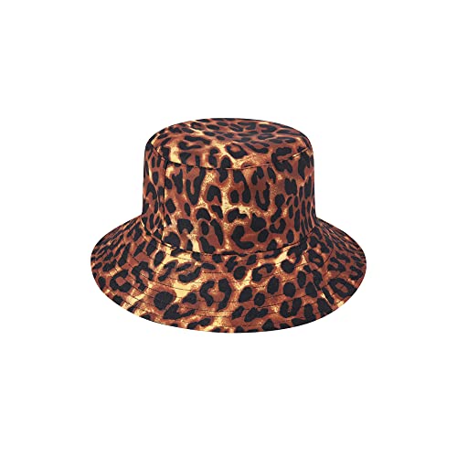 Mcedar Mens Hawaiian Shirt Sets Floral Short Sleeve Button Down Shirt Suit With Bucket Hats(Leopard 8805,M) #TOP3